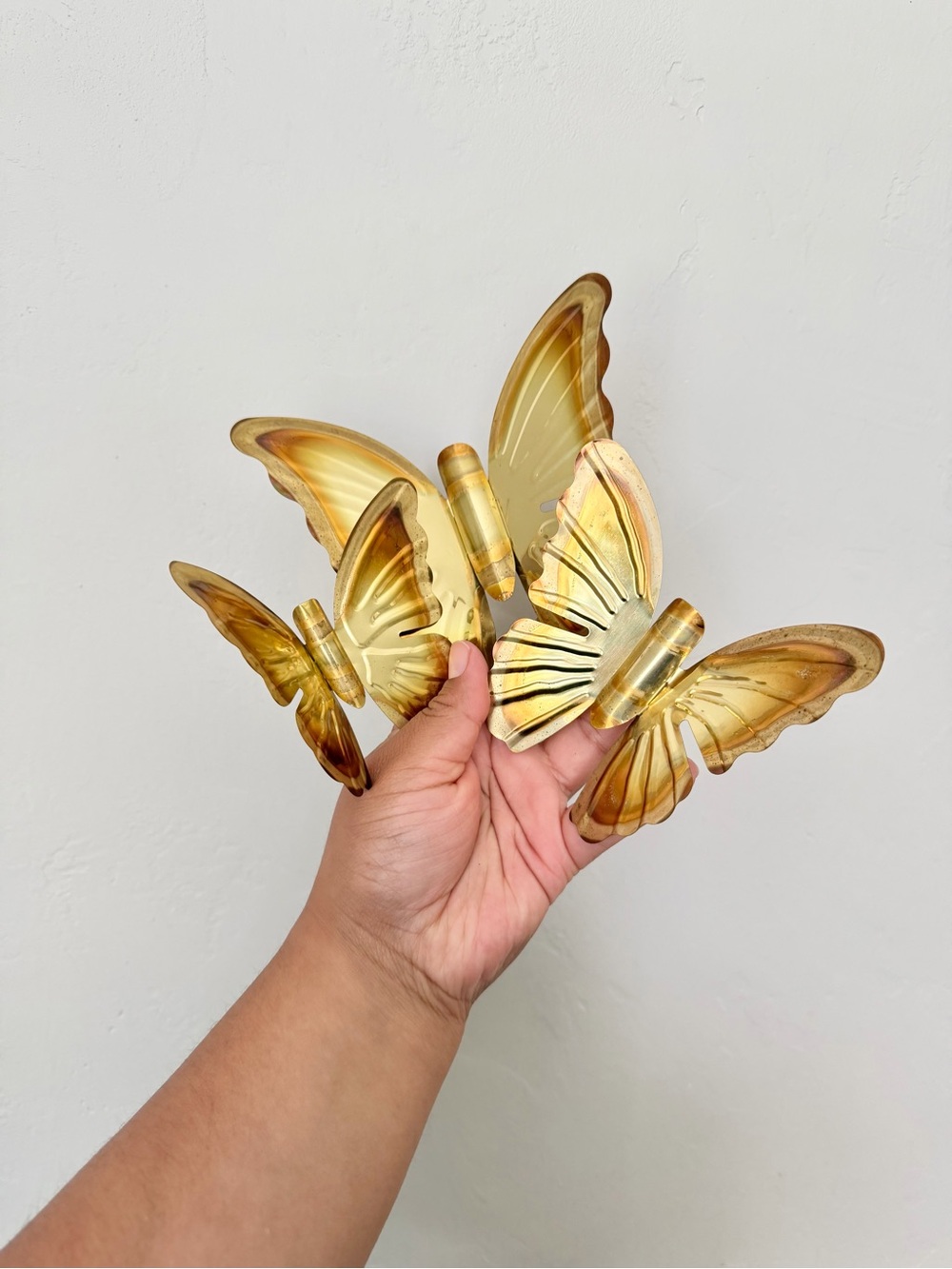 Vintage HOMCO Brass Butterfly Wall Hamgings